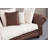 Modern 3-Seat Sofa with Beech Wood Frame & Wooden Legs, 118.1 x 45.3 x 31.5 inches | 100% Polyester Fabric, Soft Grey Foam & Feather Cushions | 9 Included Pillows, Stylish Brown & White Design for Living Room