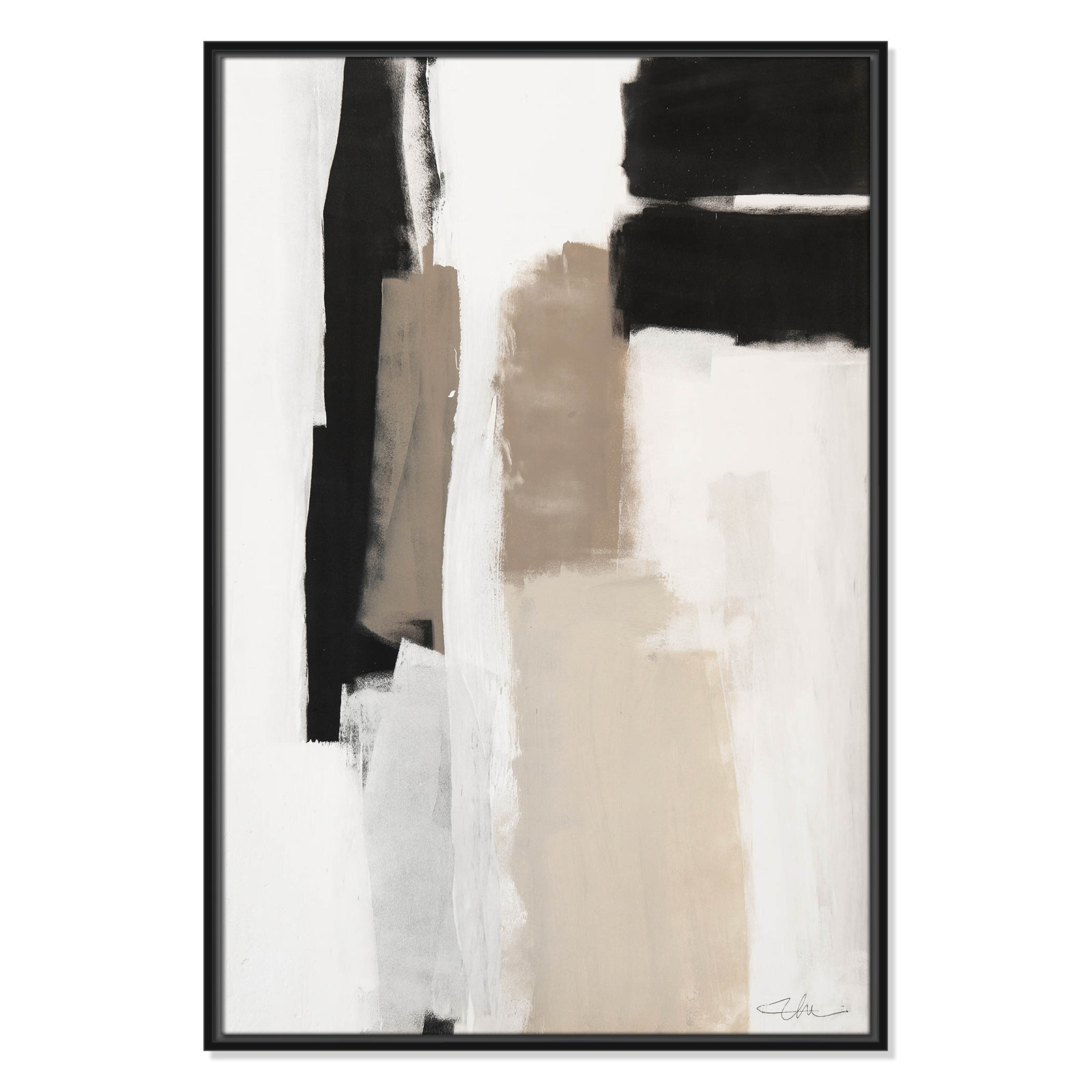Giverny Earth Scapes II by  Print, No Mat, Black Floater Framed, 37.5" H x 25.5" W x 2" D