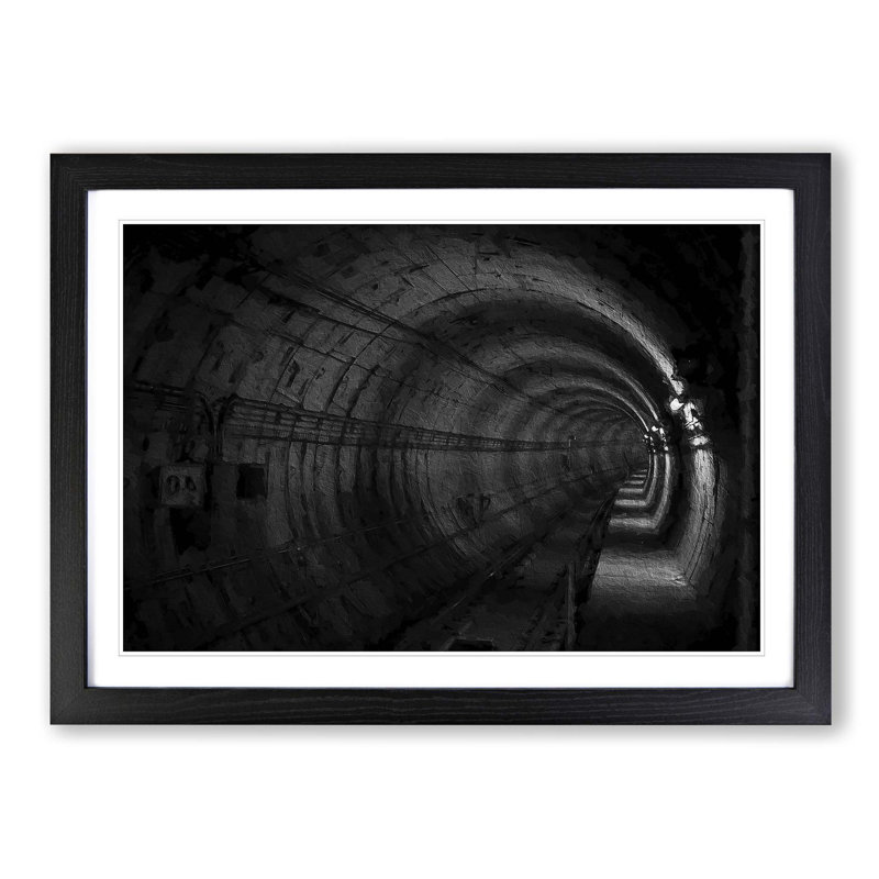 Subway Tunnel - Picture Frame Painting Print, Black Framed, 36cm H x 48cm W x 2cm D