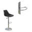 2 tabourets de bar réglables en ébène, base moderne, sièges recouverts de cuir ciré, 2 unités, cuir, réglable, finition