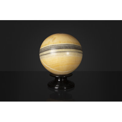 Lampe de table 21,6535 po Black Base Sphere Moon