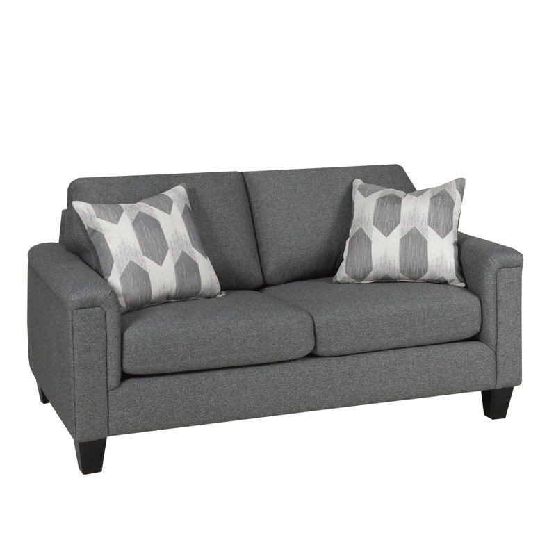 3 - Piece Living Room Set, Grey Polyester