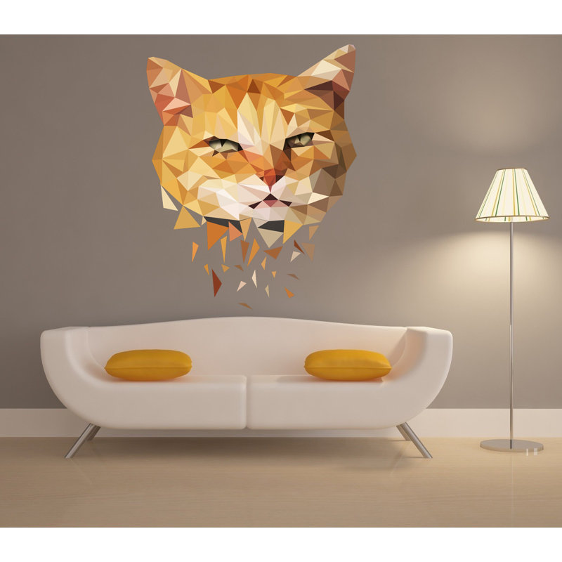 Adhésif décoratif polygonale pour chat, H 46 po x l 59 po