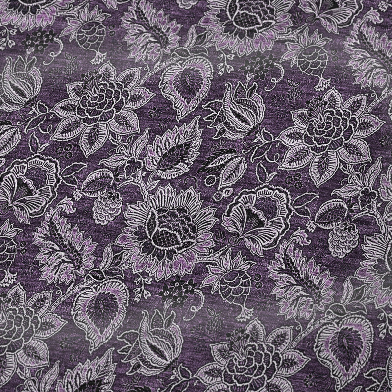 Jeté floral Sherpa ASB661 Addison, Aubergine