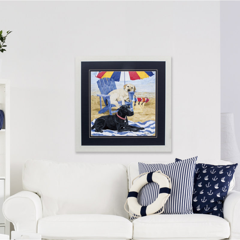 « labs on beach »-cadre photo, impression sur papier