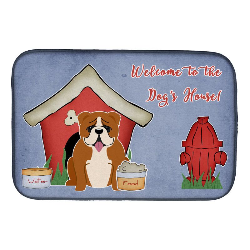 Tapis de séchage pour vaisselle bouledogue anglais dog house, Brun
