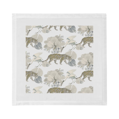 Leopard Walk Cameo Hemstitch 22" Linen/Cotton Napkin