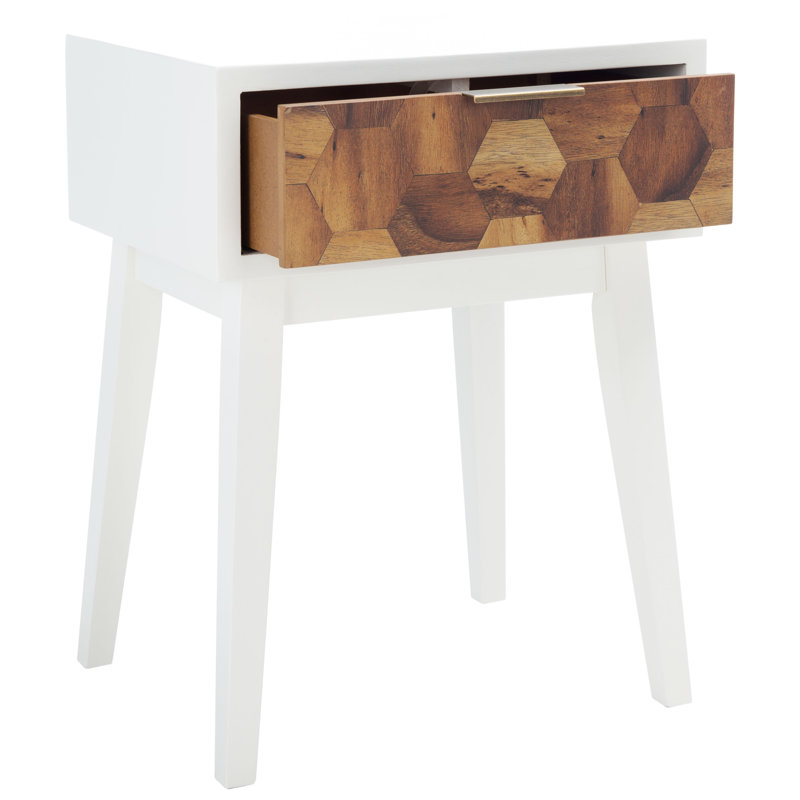 Table de bout avec rangement Unseli, Blanc