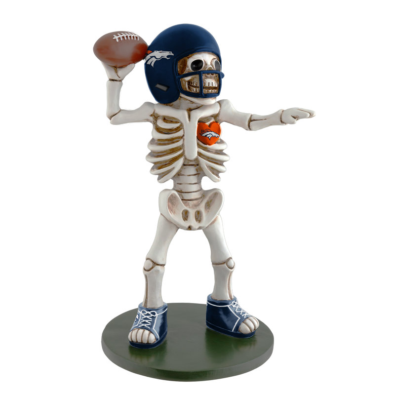 NFL Dallas Cowboys Skeleton Quarterback Resin Figurine | 12 in, NFL Denver Broncos