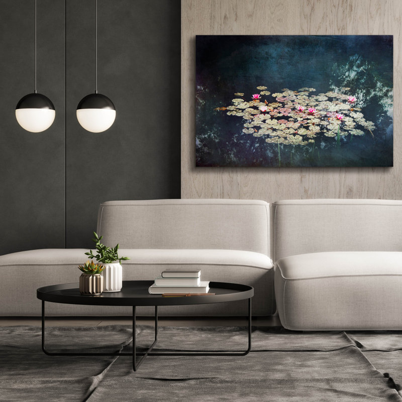 "Epic Graffiti" Waterlilies "par Dirk Wustenhagen, art mural sur toile, H 40 po x l 60 po