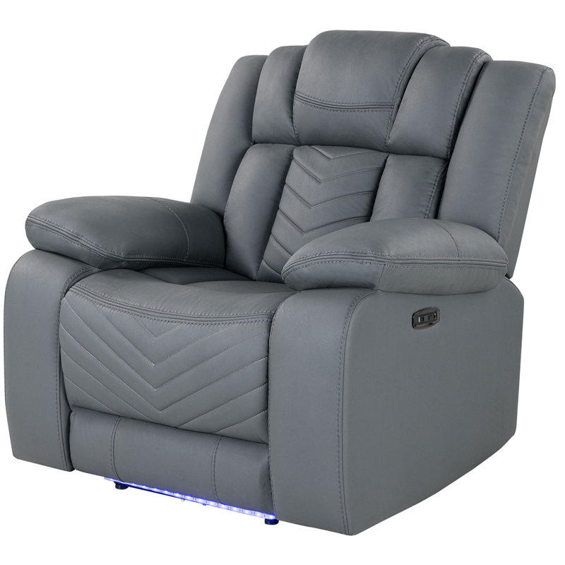 RAIZE Power Recliner With LED, Storage Console, And Cup Holders For Ultimate Comfort And Convenience