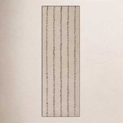 Austen Beige Hand-Tufted Striped Wool Rug