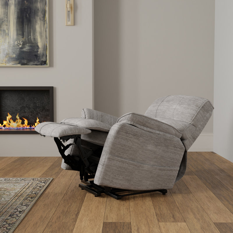 Fauteuil relevable moelleux en tissu colombe Lucie