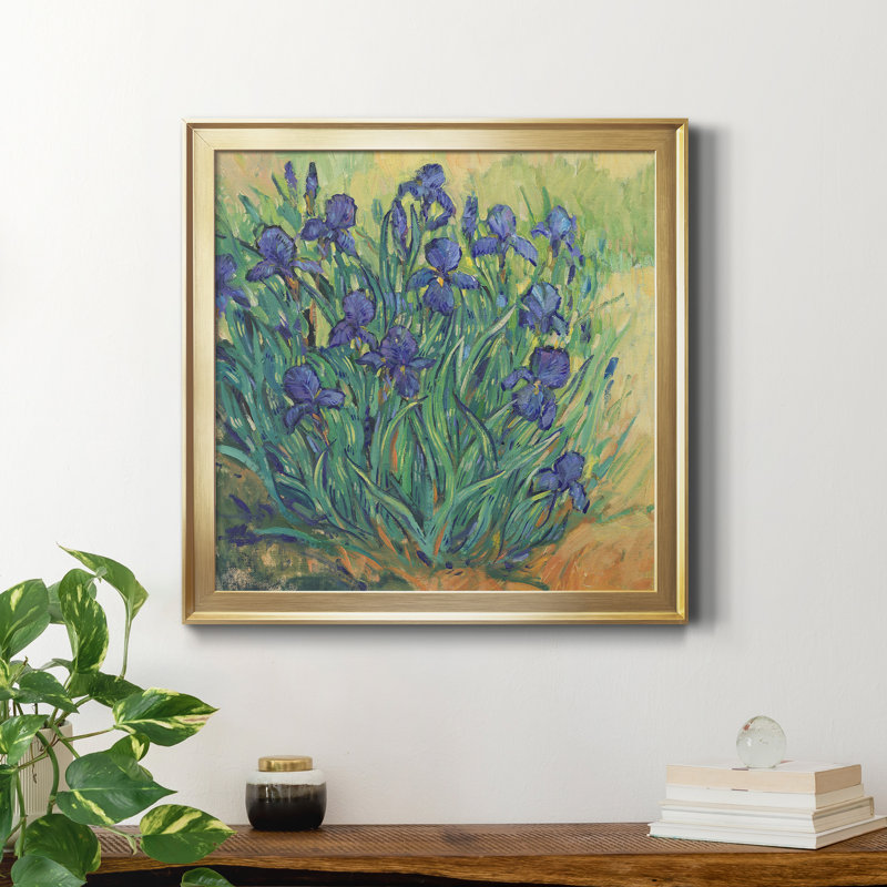 Iris en fleurs II - reproduction encadrée de qualité supérieure - prête à être accrochée, H 34,5 po x l 34,5 po x P 1,5 po