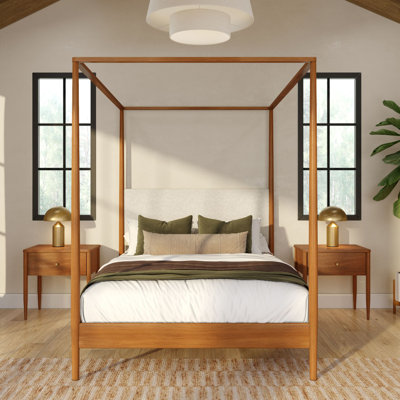 Harbor Canopy Bed with Upholstered Headboard, 