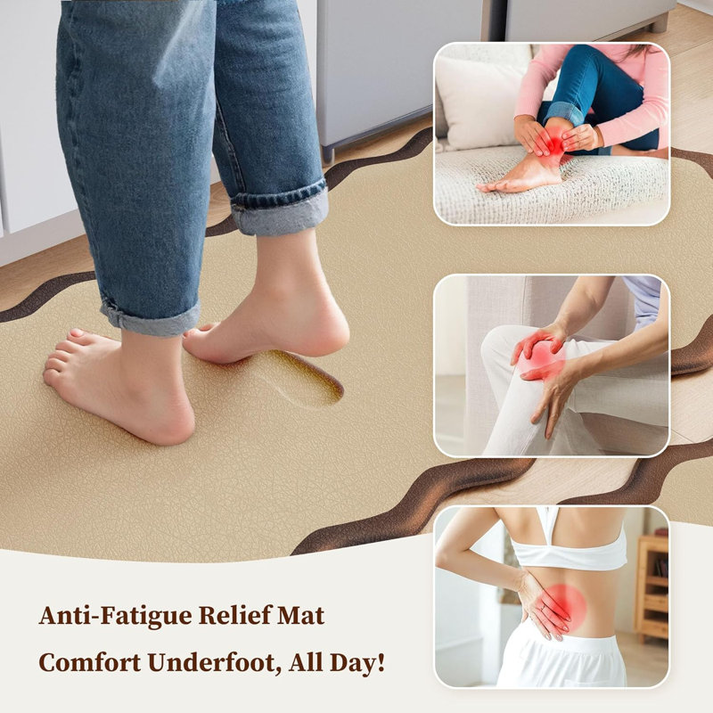 Anti Fatigue Kitchen Mats Non Slip Set of 2, Terracota