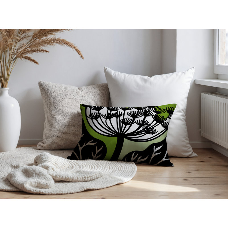Oreiller rectangulaire réversible intérieur / extérieur Alimi, Chartreuse, Rectangle H 18 po x l 25 po