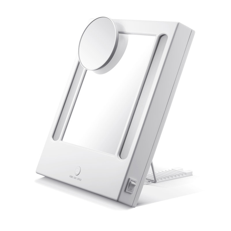 White LED Lighted Rectangular Magnifying Vanity Mirror
