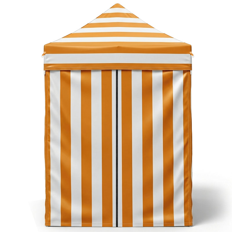 Auvent portatif escamotable 5 pi x 5 pi, Blanc / orange