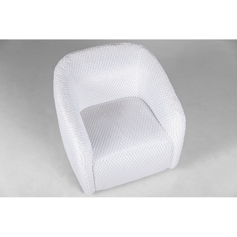 Modern White Swivel Accent Chair