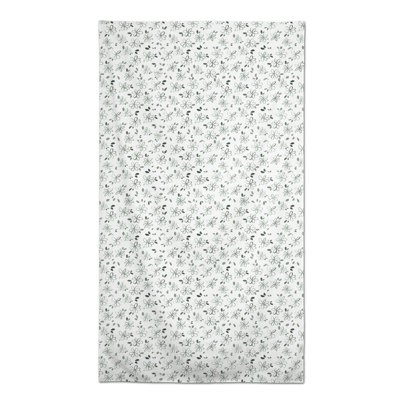 Nappe florale en polyester, Vert, L 102 po x l 58 po