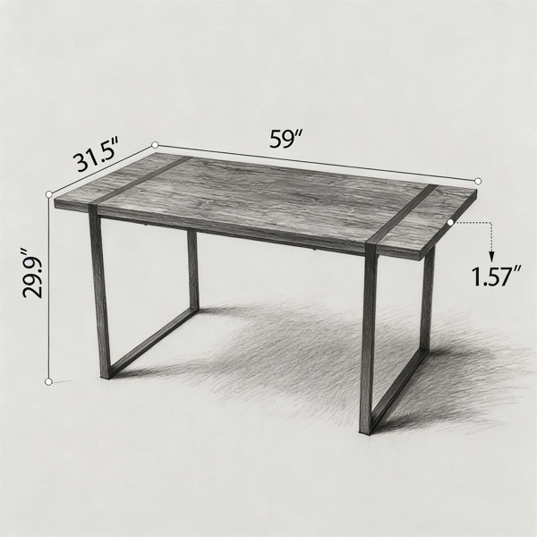 Trent Austin Design 59 " dining table modern industrial rectangular MDF ...