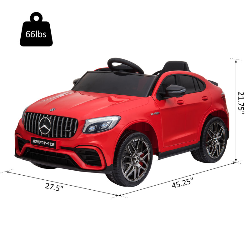 Red 12V Mercedes-Benz AMG GLC63S Coupe Ride-On Car