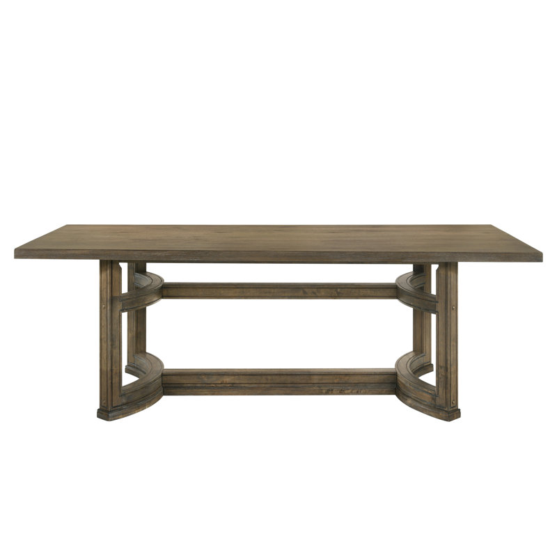 Weathered Oak Finish Dining Table