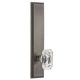 Grandeur Carré Tall Plate Passage with Baguette Clear Crystal Door Knob