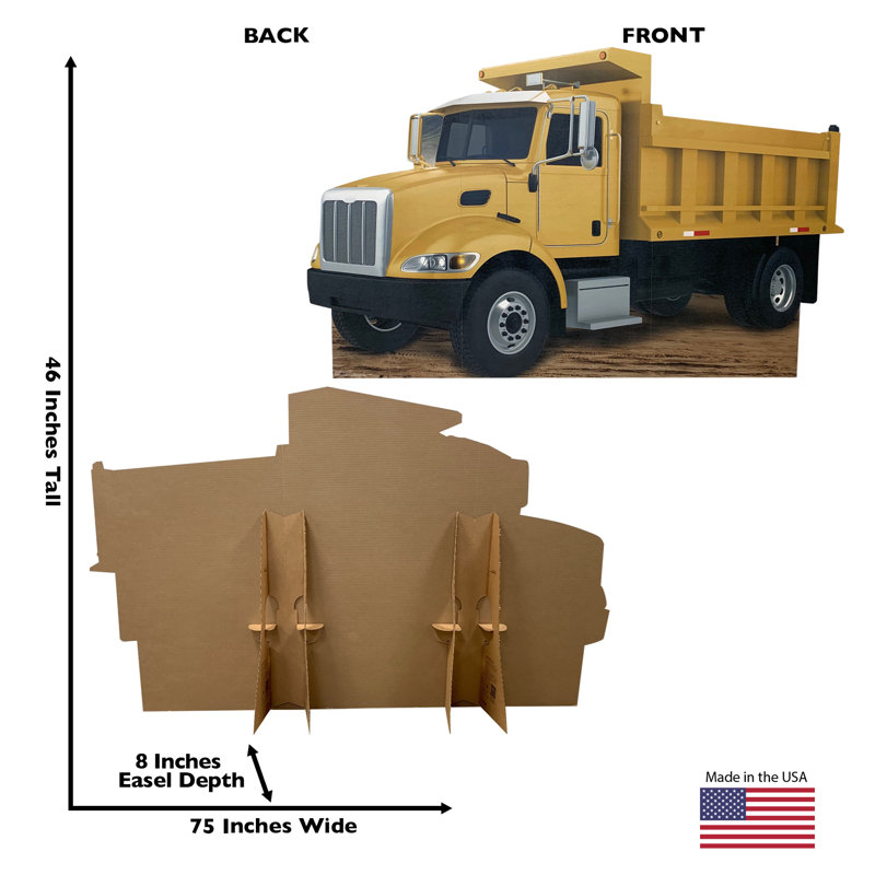 Life-Size Yellow Construction Dump Truck Cardboard Standup