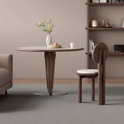 White Borwn Silver Round Sintered Stone Ash Stainless steel Dining table