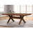 Karven Wood Trestle Extendable Dining Table with Leaf, Dark Hazelnut