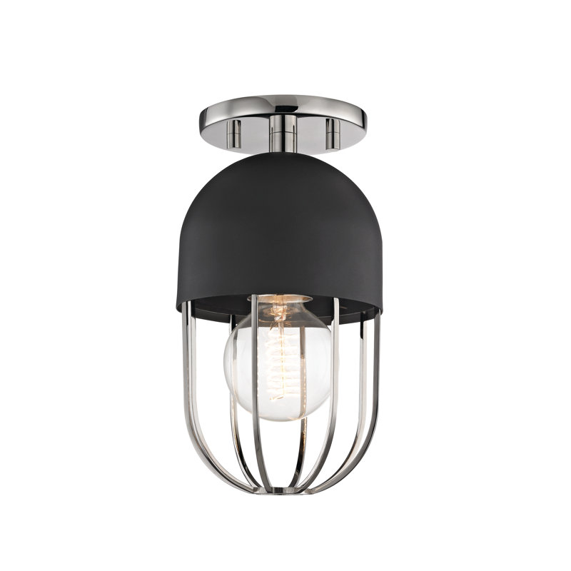 Haley Semi Flush Mount, Polished Nickel