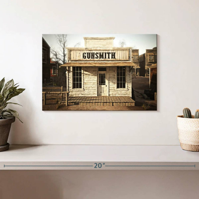 Lelar Western Gunsmith Shop, H 8 po x l 12 po