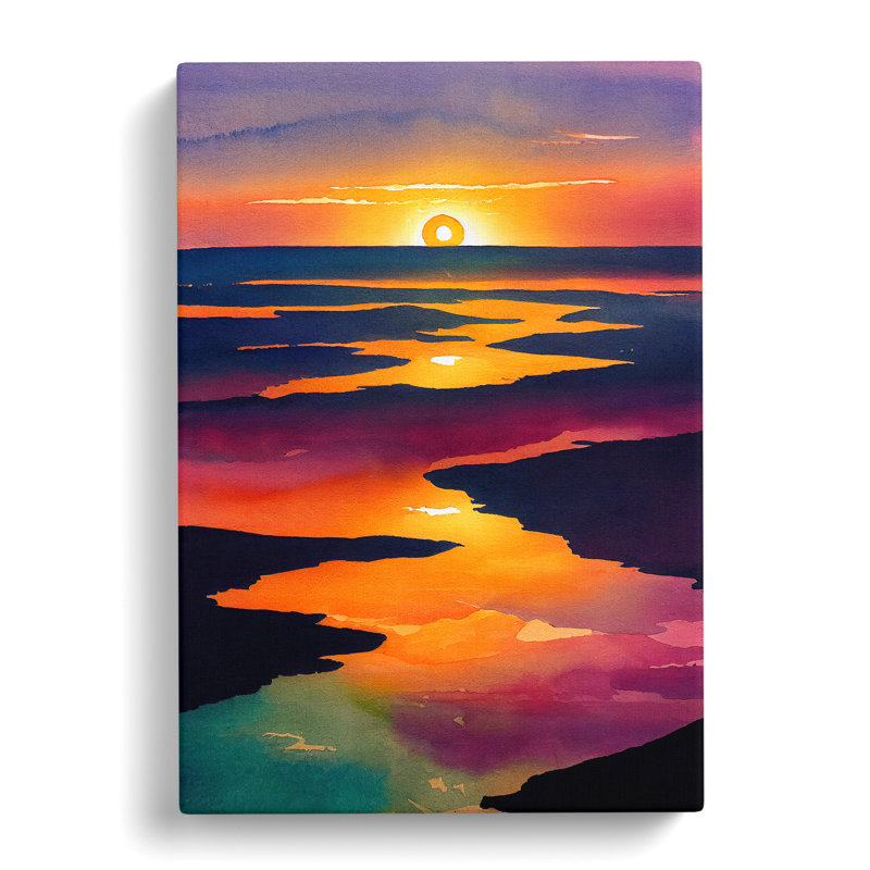 A Luminous Sunset - Wrapped Canvas Print, 60cm H x 40cm W x 3cm D