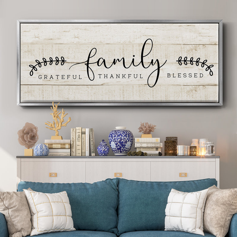 Famille - toile encadrée, H 12 po x l 30 po