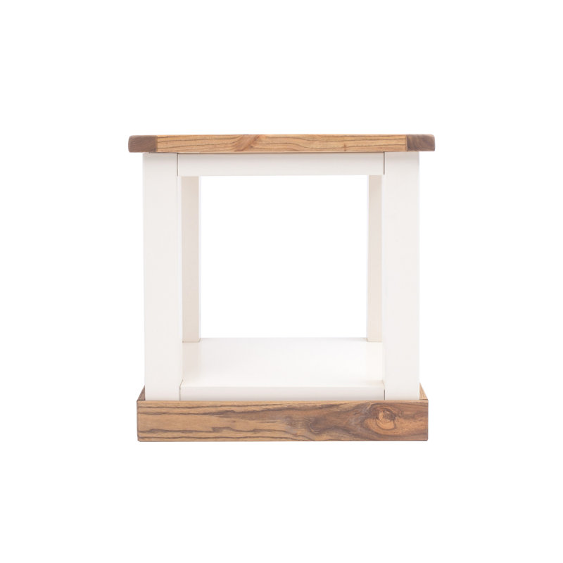 Pascal End Table, White/Light Wood