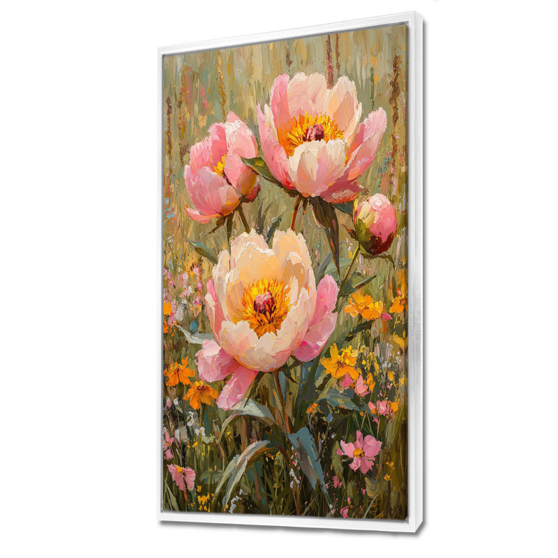 «Harkness Pe pivons In The Wildflower Patch IV», impression sur toile encadrée, H 60 po x l 28 po, Blanc