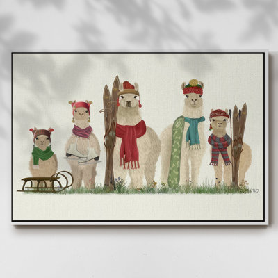 " Llama Family Winter Sports "