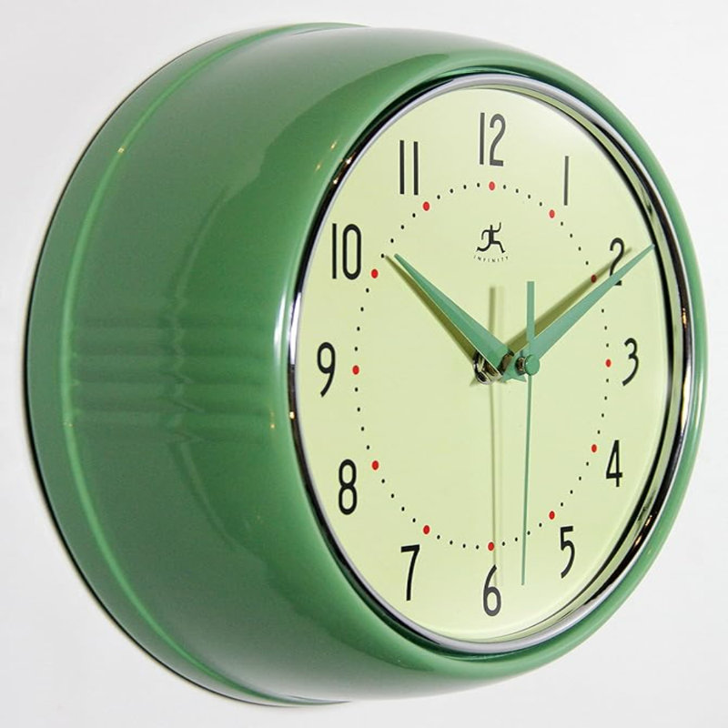 Infinity Instruments LTD. Rétro horloge murale de cuisine Mid Century