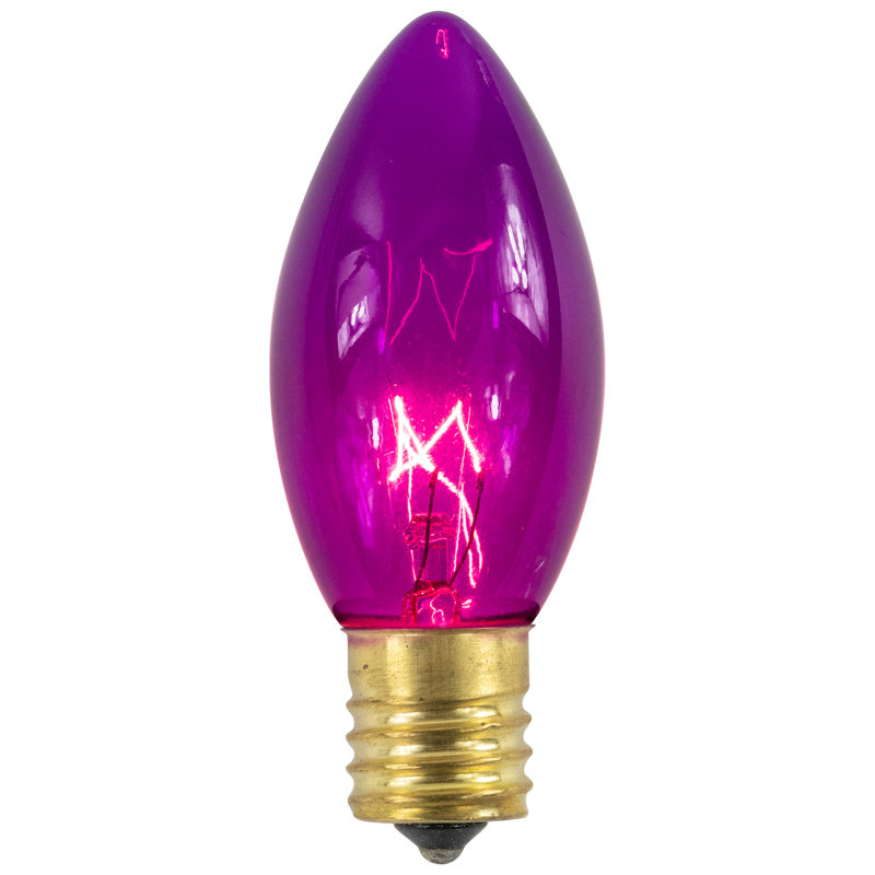 Ampoules de remplacement transparentes pour Noël C9, H 3 po x l 6 po x P 6 po, Mauve