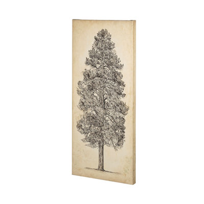 Pacific North West Tree Sketch III by Melissa Wang a Hand Embelished Textured Canvas