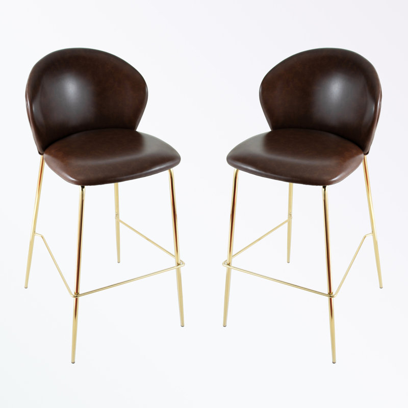 Ensemble de 2 tabourets de bar à structure métallique avec coussin moelleux