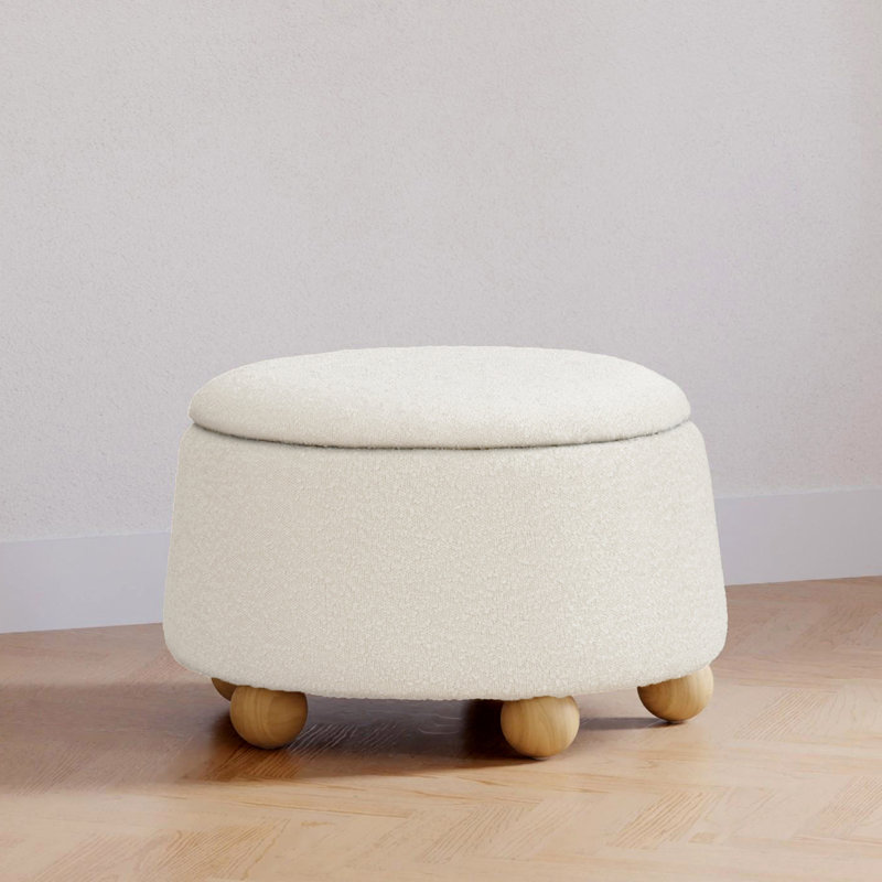 Tuffet Ottoman, Ivory Boucle