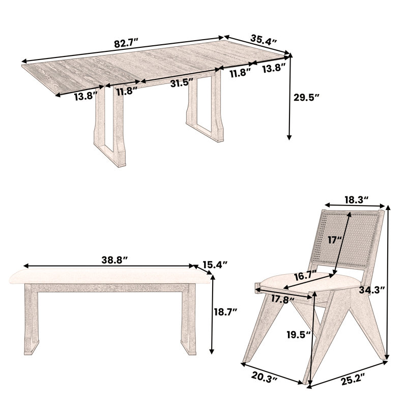 6 - Piece Extendable Dining Set, Espresso