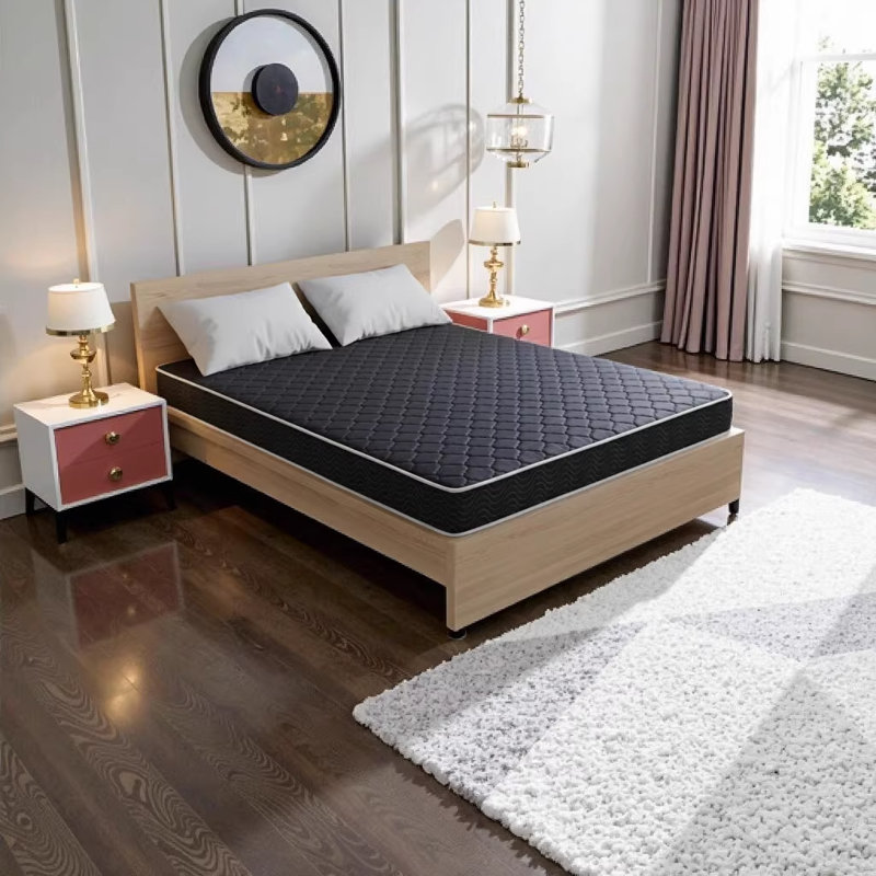 6-Inch Twin Size Waterproof High-Density Foam Mattress with Navy Blue Diamond-Quilted Breathable Fabric, Twin