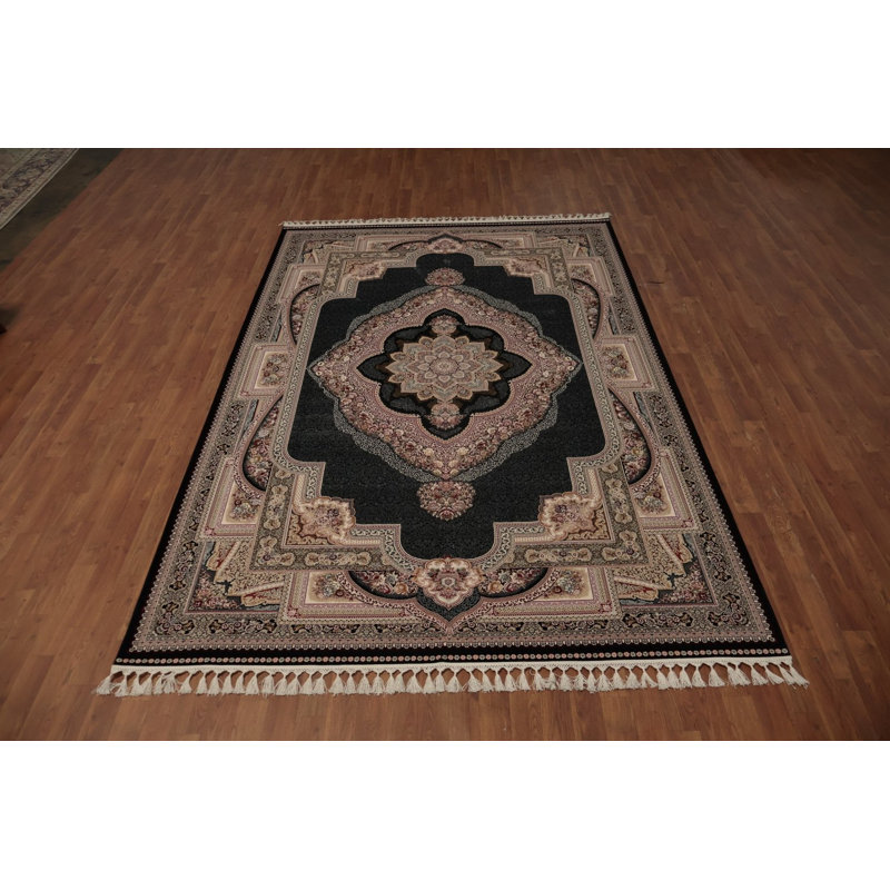 Tapis traditionnel exquis 7 x 10 avec centre de table orné