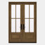 G7504-SW-96 | Porte double 96 po, extérieur pré-suspendu RTA, SDL 4 Lite, 3/4 Lite, 1 panneau, bois d'acajou brut
