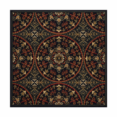 Nandita Fancy Floral Medallion Contemporary Area Rug