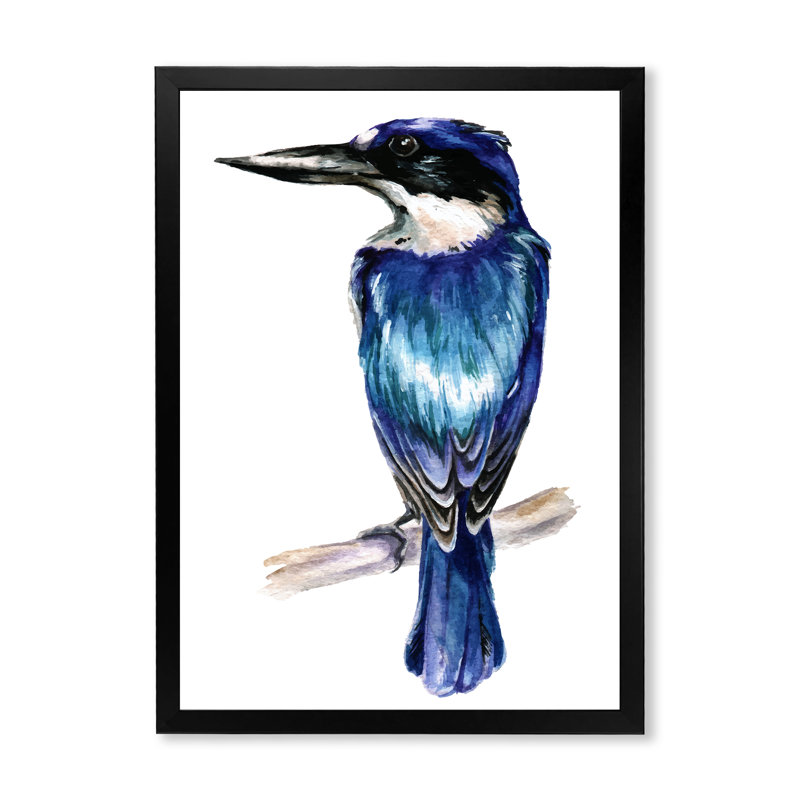 Style Martin-pêcheur - reproduction sur toile, H 20 po x l 12 po x P 1,5 po, Toile avec cadre noir